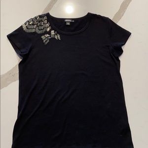 DKNY beaded knit top